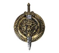 Set di armi da gladiatore e scudo da gladiatore, colore: oro e argento