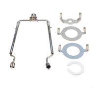 Set di arpa per lampade da 20,3 cm con altezza regolabile, supporto per paralume con adattatori a sella per portalampada E26, E27 e E14, versione in oro, argento e nero (argento)