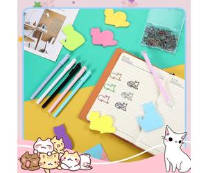 Set di articoli di cartoleria a forma di gatto 30 clip di carta, cuscinetti