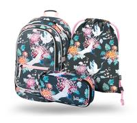 Set di articoli scolastici Core Birds: zaino, astuccio e sacca