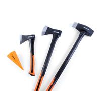 Set di asce - accette - scure 4 pezzi + cuneo / granata spaccalegna FUXTEC