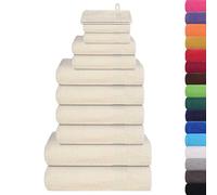 Set di asciugamani 12 pezzi FROGN Crema 360 g/m²
