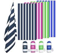 Set di asciugamani da spiaggia in microfibra, telo mare ad asciugatura rapida, asciugamano da viaggio oversize leggero e assorbente, compatto a prova di sabbia, per viaggi, bagno, spiaggia, nuoto