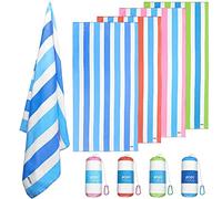 Set di asciugamani da spiaggia in microfibra, telo mare ad asciugatura rapida, asciugamano da viaggio oversize leggero e assorbente, compatto a prova di sabbia, per viaggi, bagno, spiaggia, nuoto