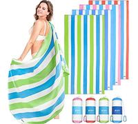 Set di asciugamani da spiaggia in microfibra, telo mare ad asciugatura rapida, asciugamano da viaggio oversize leggero e assorbente, compatto a prova di sabbia, per viaggi, bagno, spiaggia, nuoto