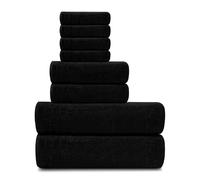 Set di asciugamani Tens Towels da 8 pezzi: 2 asciugamani da bagno extra large, 2 asciugamani per le mani, 4 salviette, 100% cotone, pi leggeri,