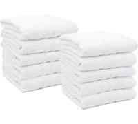 Set di asciugamani ZOLLNER, 10 pezzi, bianchi, 50x100 cm, 100% cotone