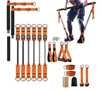 Set di aste da pilates con fasce di resistenza | Attrezzatura per allenamento muscolare - Pilates Allenamento completo del corpo per donne uomini adulti uso domestico piccoli spazi palestra