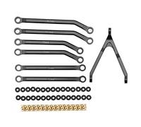 Set di aste dello sterzo SustVita RC con costruzione in lega di alluminio Scala 1/24 include kit di aste di trazione del telaio e teste a sfera in ottone per Axial SCX24 C10 Bronco (Nera)
