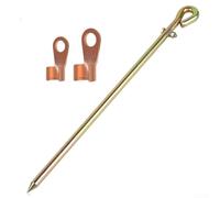 Set di aste di messa a terra con cavo in rame per generatore, recinzione solare e antenna, asta in acciaio da 45 cm con occhiello, capicorda 20 A/50 A, robusto kit di messa a terra per esterni (1
