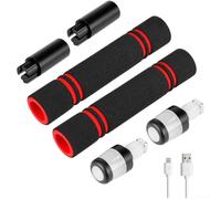 Set di aste di prolunga per scooter elettrico Xiaomi con striscia luminosa a LED per sicurezza notturna e veloce per ricarica mini USB in ABS in colori nero o rosso (F)