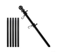 Set di aste per bandiere resistenti, 1,8 m, regolabile, in acciaio inox, per bandiere da 9 x 1,5 m, con design rotante anti-groviglio, resistente alla ruggine, per casa, giardino o esposizione