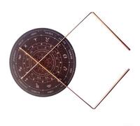 Set di aste per rabdomanzia, in rame, con pendolo e tappetino per rilevazione di acqua e oro, strumento per indagini paranormali, strumento di divinazione, rilevatore di linee di utilità e ricerca di
