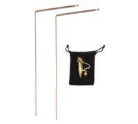 Set di aste per rabdomanzia in rame, per la ricerca di tesori d'acqua, strumenti per metal detector, con pendolo pendolo, borsa portaoggetti, tappetino per guanti e sonda a forma di L in ottone al