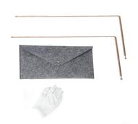Set di aste per rabdomanzia in rame, per la ricerca di tesori d'acqua, strumenti per metal detector, con pendolo pendolo, borsa portaoggetti, tappetino per guanti e sonda a forma di L in ottone al