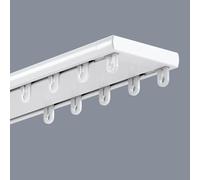 Set di aste per tendaggi in alluminio bianco a 2 binari da 4,8 m, resistente, divisorio per stanze, facile installazione, elegante arredamento moderno per la casa