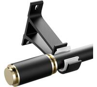 Set di Aste per Tendaggi in Lega di Alluminio Mai Arrugginite, Aste per Tende Decorative Moderne con Tappo Classico Asta per Tende Singola Resistente per SOG, Black, 1.7m Total Length Including Head