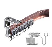 Set di aste per tende curve flessibili regolabili 100 900 cm, binario per tenda scorrevole si adatta a qualsiasi forma di finestra (rosa b 250 cm 2,5 m)