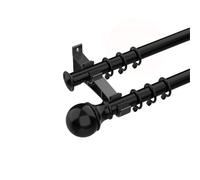 Set di aste per tende in alluminio di alta qualità con guide DoubleTrack silenziose e accessori di montaggio per tende oscuranti per soggiorno, 5,6 m, elegante finitura nera