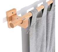 Set di aste per tende in legno di faggio resistente, 280 cm e 200 cm, montaggio a parete, stile rustico, ideale per l'arredamento della casa, supporto robusto per drappeggi eleganti.