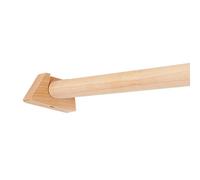 Set di aste per tende in legno massello di faggio con staffa, 120 cm, palo singolo, installazione con foratura laterale, capacità di carico resistente, soluzione elegante per la decorazione della casa