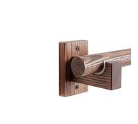 Set di aste per tende in legno massello di noce, 120 cm, doppio palo con staffe e anelli, design silenzioso per soggiorno e camera da letto, elegante soluzione per il trattamento delle finestre