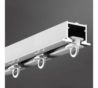 Set di aste per tende nascoste, antiruggine, per appartamenti e ospedali, facili da tagliare, 2,5 m, colore bianco
