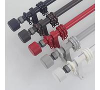 Set di aste per tende resistenti, regolabili in 1 via, 100-300 cm, in lega di alluminio, leggera, colore bianco, 1,2 m, per una facile installazione e soluzioni eleganti per drappeggi