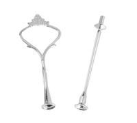 Set di Aste per Torta, Supporto per Torta, Supporto per Torta, Asta di Metallo, Supporto per Torta, Supporto per Torta da 2 Livelli a 3 Livelli per Supporto per(Coroncina a due livelli in argento)