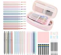 Set di astucci per matite, adatti a studenti delle scuole medie e dell'università, comprendenti cancelleria e materiale scolastico. Colore unicoPoliestere