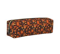 Set di astuccio unisex decorato con stampa floreale, astuccio per cancelleria da viaggio per ufficio, Oro, One Size, Organizer per borse