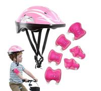 Set di attrezzature di protezione per - Kit di sicurezza 7 pezzi, protezioni per polsi, ginocchiere e gomitiere per casco | Resistenza agli urti traspirante per pattinaggio a rotelle,