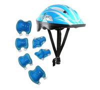 Set di attrezzature di protezione per - Kit di sicurezza 7 pezzi, protezioni per polsi, ginocchiere e gomitiere per casco | Resistenza agli urti traspirante per pattinaggio a rotelle,