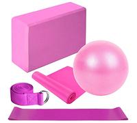 Set di attrezzature per yoga 5 in 1 con Blocco Cinghia stiramento Elastic a fascia e allenamento fitness casa