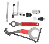 Set di attrezzi a catena con estrattore della pedivella 3 in 1 per una facile manutenzione della bicicletta, kit di rimozione della ruota per tutti i tipi di biciclette, 7 pezzi