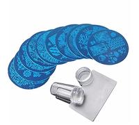 Set di attrezzi attrezzi da lavoro Piastra per timbri da 10 pezzi + matrice in silicone trasparente + raschietto per nail art