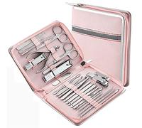 Set di attrezzi attrezzi da lavoro Set manicure per tagliaunghie da 11-26 pezzi Tagliaunghie in acciaio inossidabile(26pcs pink)