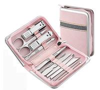 Set di attrezzi attrezzi da lavoro Set manicure per tagliaunghie da 11-26 pezzi Tagliaunghie in acciaio inossidabile(11pcs pink)