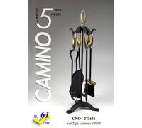 Set di attrezzi camino pezzi 5 barbecue calore casa colore nero oro