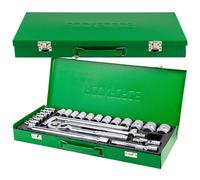 Set di attrezzi comprendente bussole, prolunghe a cricchetto, 24 pezzi, custodia 1/2".
