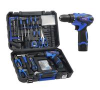 Set di attrezzi con trapano elettrico senza fili da 12 V, cassetta degli attrezzi da 261 pezzi con trapano, kit di attrezzi per la casa per uomini e donne, set di strumenti per la riparazione fai da