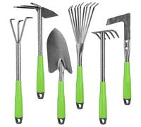 Set di attrezzi da giardinaggio, 6 pezzi, portatile, multifunzione, ergonomico