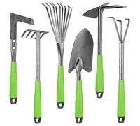 Set di attrezzi da giardinaggio - 6 pezzi portatili multiuso ergonomici, strumenti da giardino a mano per piantare e scavare | per piattaforme bonsai manutenzione allentamento