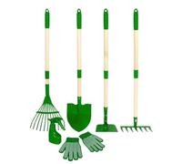 Set di attrezzi da giardinaggio con manico in legno, ideale per piccoli giardinieri a partire 3 anni in su, per ragazzi e ragazze, per giardino, cortile, , spiaggia, sabbia, pavimento