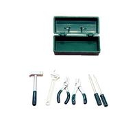 Set di attrezzi da giardinaggio in miniatura con cassetta degli attrezzi per 1/12 casa delle bambole Disposizione della scena del giardino fingere di giocare puntelli per la decorazione della casa