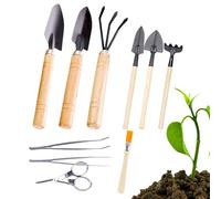 Set di attrezzi da giardino, 10 pezzi, profilo ergonomico antiscivolo, ausilio per scavare, robusto set di attrezzi da giardino per lavori pesanti, per cortili, balconi, terrazze, vialetti, giardini