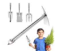 Set di Attrezzi da Giardino 4 attrezzi per la lavorazione del terreno in | Scavino manuale per piantare per donne uomini anziani appassionati giardinieri cortile patio prato