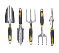 Set di attrezzi da giardino, 5 pezzi, kit regalo per piantare scavare diserbo, trapiantatore, sarchiatore, coltivatore a mano, forchetta, regali per giardinaggio per donne e uomini TOUGH MASTER