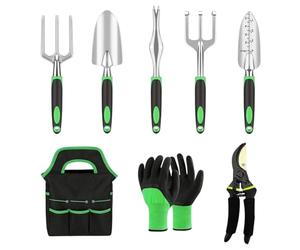 Set di attrezzi da giardino,8 pezzi Set portatile di input per scavare e piantare, kit da giardinaggio e utensili - per far cadere terra trapianto pulire potatura amatoriale