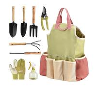 Set di attrezzi da giardino, 9 pezzi, per lavori di piante, accessori per piante all'aperto, per serra, prato e cortile, per saltare, potare, diserbare, scavare e tagliare in giardino